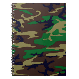 U.S. Military Woodland Camouflage Spiral Notebook Notizblock
