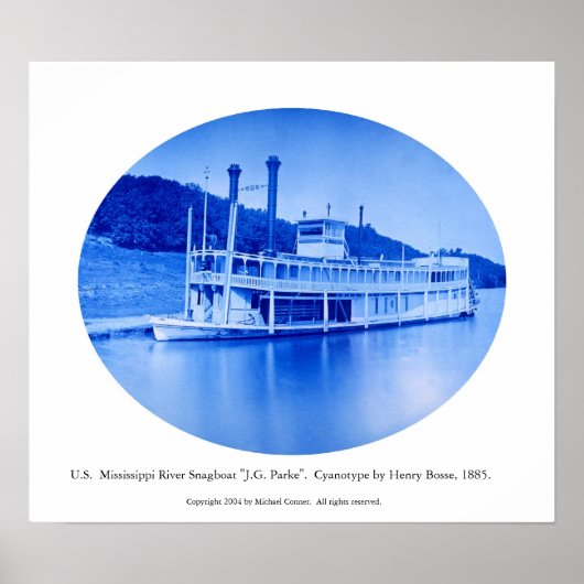 U.S. Mississippi River Snagboat "J.G. Parke" 1885 Poster (Vorne)