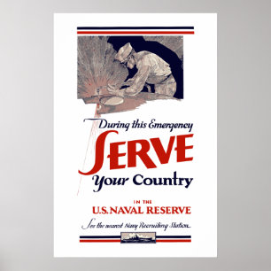 U.S. Naval Reserve - Servieren Sie Ihr Land Poster