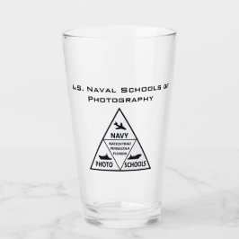 U.S. Naval School of Fotografy Glass Tumbler B&W