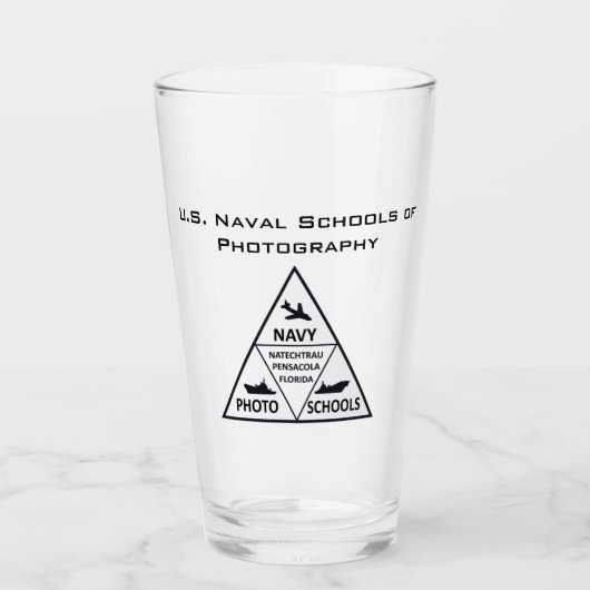 U.S. Naval School of Fotografy Glass Tumbler B&W (Vorderseite)
