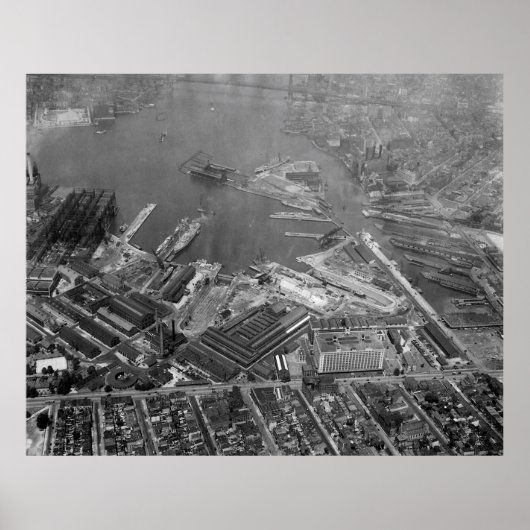 U.S. Naval Yard in Brooklyn NY Fotograf (1932) Poster (Vorne)