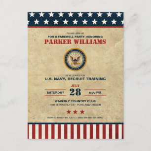 U.S. Navy Farewell Party - Rekrutierungstraining Postkarte