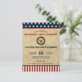 U.S. Navy Retirement Party Einladung Postkarte (Stehend Vorderseite)