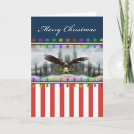U.S. Patriotic Eagle Frohe Weihnachts-Grußkarte Feiertagskarte
