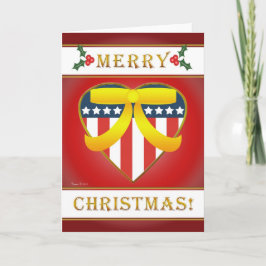 U.S. Patriotic Heart Blank Christmas Grußkarte Feiertagskarte