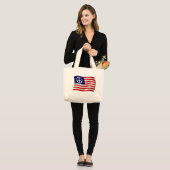 U.S. Peace Sign Flag Tote Bag Jumbo Stoffbeutel (Vorderseite (Model))