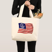 U.S. Peace Sign Flag Tote Bag Jumbo Stoffbeutel (Vorderseite (Produkt))