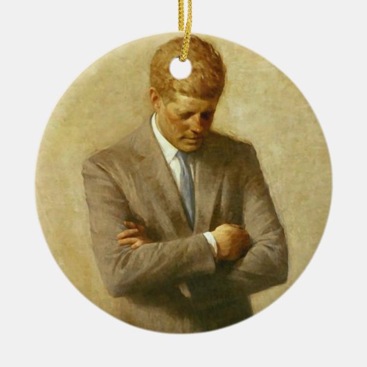 U.S. Präsident John F. Kennedy durch Aaron Shikler Keramikornament (Vorne)