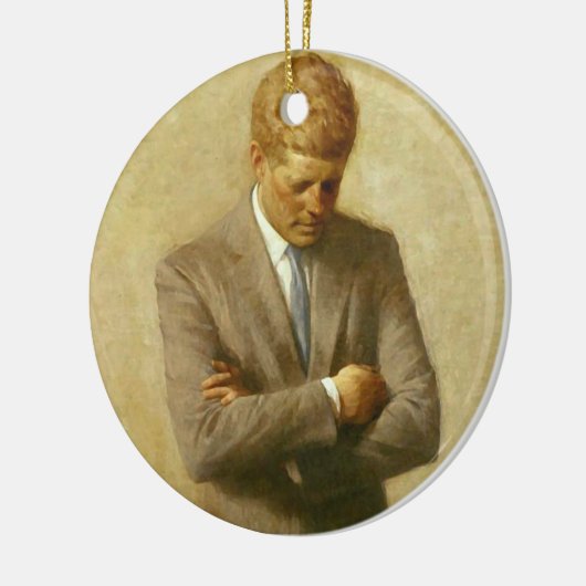 U.S. Präsident John F. Kennedy durch Aaron Shikler Keramikornament (Links)