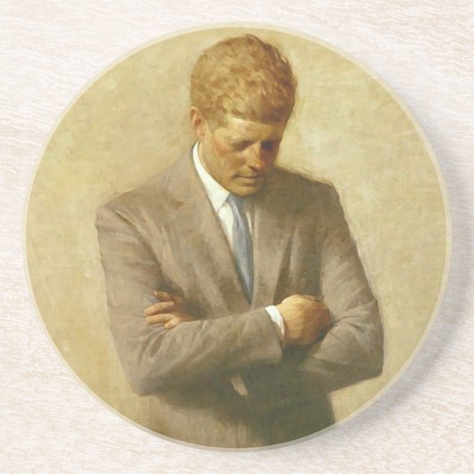 U.S. Präsident John F. Kennedy durch Aaron Shikler Sandstein Untersetzer (Vorne)