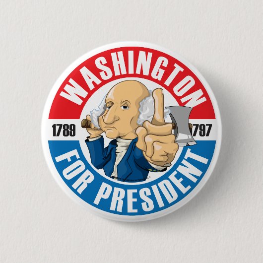 U.S. Präsidenten Campaign Button: #1 Washington Button (Vorderseite)