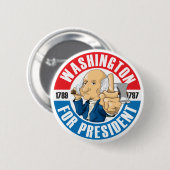 U.S. Präsidenten Campaign Button: #1 Washington Button (Vorne & Hinten)