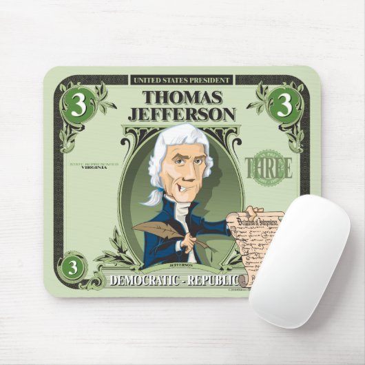 U.S. Präsidenten Mousepad: #3 Thomas Jefferson Mousepad (Mit Mouse)