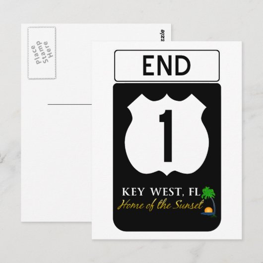 U.S. Route 1 Postkarte (Vorne/Hinten)