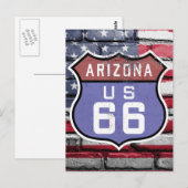 U.S. ROUTE 66 Arizona Zeichen Postkarte (Vorne/Hinten)