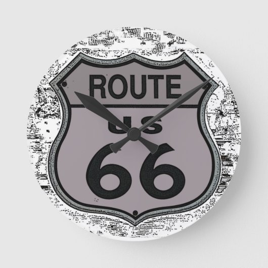 U.S. Route 66 Round Clock Runde Wanduhr (Vorderseite)