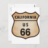 U.S. ROUTE 66 Zeichen Postkarte (Vorne/Hinten)