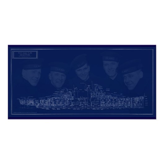 U.S.S. Juneau Blueprint Poster (Vorderseite)