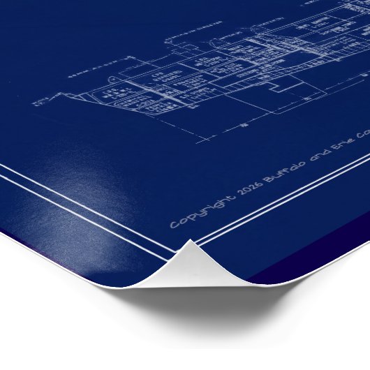 U.S.S. Juneau Blueprint Poster (Ecke)