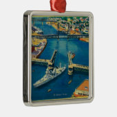 U.S. Schlachtschiff, das durch Portland Silbernes Ornament (Rechts)