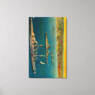 U.S. Schlachtschiffe verankert in Long Beach Leinwanddruck