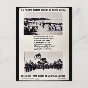 U.S.-Truppen in Nordafrika Schwarm Ashore, altes G Postkarte
