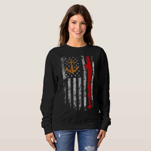 U S U-Boot Silent Service Veteran American Flag Sweatshirt (Vorne ganz)