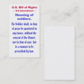 U.S. Verfassungsurkunde, ~ drittes (3.) Änderung ~ Visitenkarte (Vorne/Hinten)