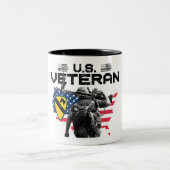 U.S. Veteran - 1st Cavalry Division Zweifarbige Tasse (Mittel)