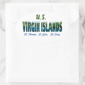 U.S. Virgin Islands Ovaler Aufkleber (Tasche)