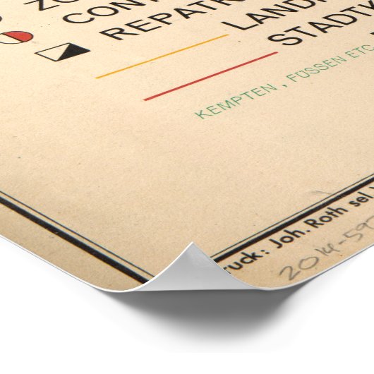 U.S. Zone, Deutschland IRO Areas Map (1. November  Poster (Ecke)