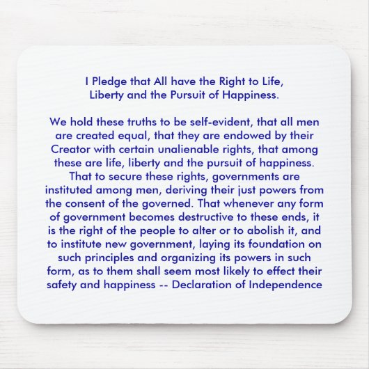 !!! U schaffen Unabhängigkeitserklärung Mousepad (Vorne)