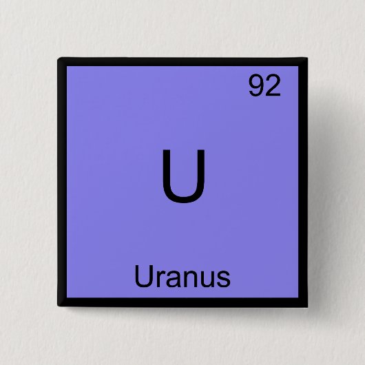 U - Symbol für Uranus - T-Shirt für die Funny Chem Button (Vorderseite)