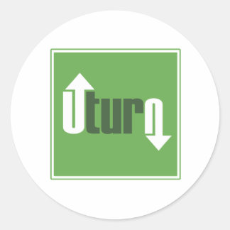 U-Turn Runder Aufkleber