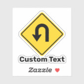 U-Turn-Sign Aufkleber (Blatt)