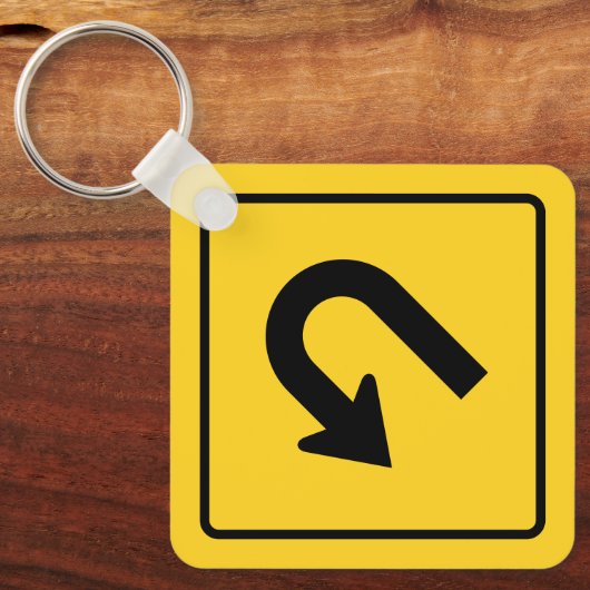 U-Turn Sign Schlüsselanhänger (Vorderseite)
