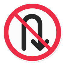 U Turn Verbotene Unterzeichnung | Klassische Round