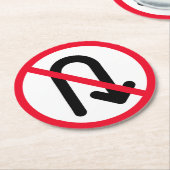 U Turn Verbotene Unterzeichnung | Kundenspezifisch Runder Pappuntersetzer (Angewinkelt)