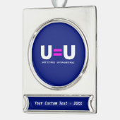 U=U HIV Nicht nachweisbare Gleichheit unübertragba Banner-Ornament Silber (Links)