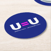 U=U HIV Nicht nachweisbare Gleichheit unübertragba Runder Pappuntersetzer (Angewinkelt)