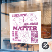U und I Matter - ASL Empowerment Design Fensteraufkleber (Café-Fenster)