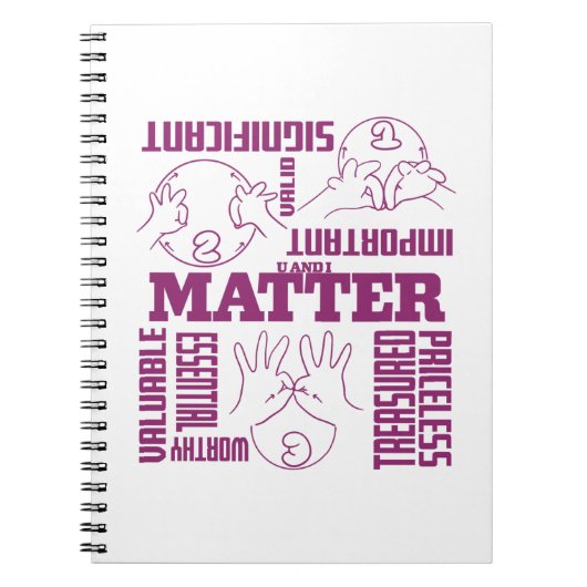 U und I Matter - ASL Empowerment Design Notizblock (Vorderseite)