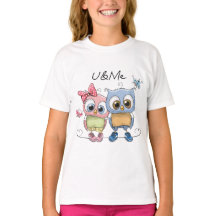 U und ich süße Eulen Mädchen T-Shirt - Süße Freund
