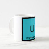 U - Unobtainium Chemie-Periodensystem-Symbol Kaffeetasse (Vorderseite Links)