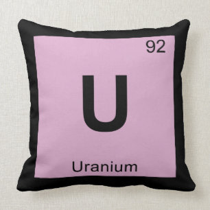 U - Uranchemie - Periodisches Tabellensymbol Kissen