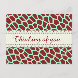 U wählt Farbe/ Braun Giraffe Print in Mosaikfliese Postkarte