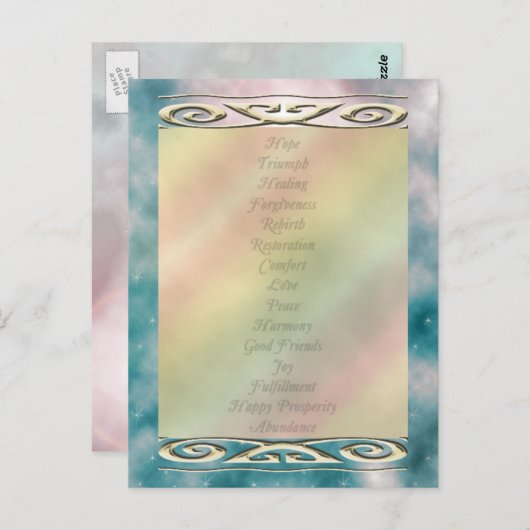 U wählt Farbe/ Lebensumwandelnde Worte der Meditat Postkarte (Vorne/Hinten)