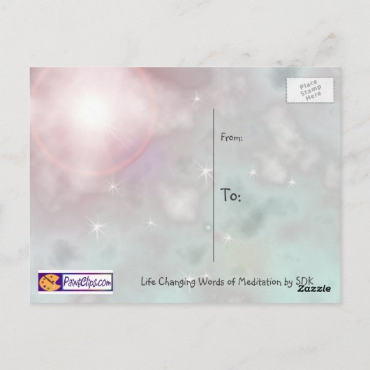 U wählt Farbe/ Lebensumwandelnde Worte der Meditat Postkarte (Rückseite)