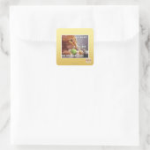 U wollte? quadratischer aufkleber (Tasche)